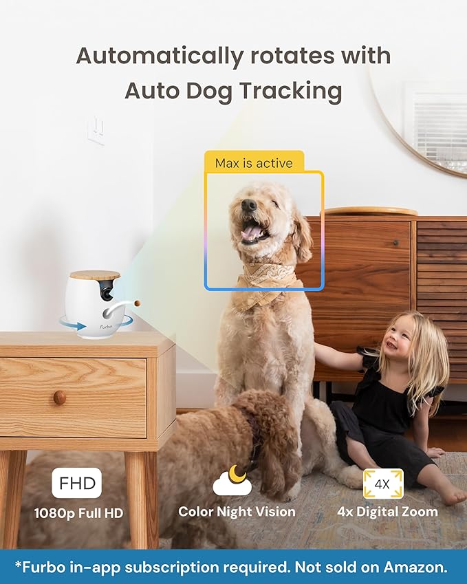 Furbo 360° Dog Camera + Mini 360° Cam 2-Camera Bundle Nanny Pro Subscription: - Image 4