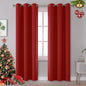 DUALIFE Christmas Red Blackout Curtains by DUALIFE