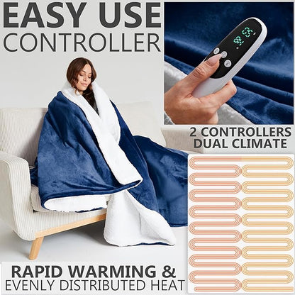 Heated Blanket Electric Luxurious Fleece King Blanket, 9 Heat Settings & 12H - Image 3
