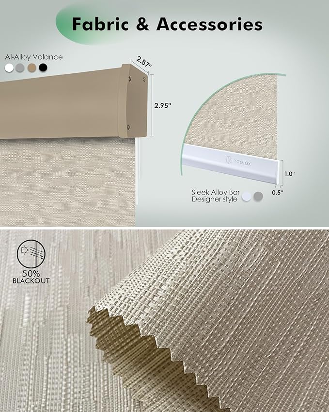 Yoolax Motorized Blinds with Remote, Light Filtering Remote Shades - Image 5