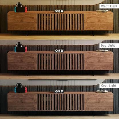 gaoyangjiaju 94.48" Mid-Century Modern TV Stand, Walnut Media Console - Image 8