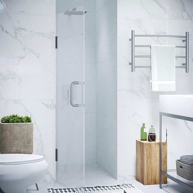 ANZZI 72" x 30" Frameless Shower Door in Brushed Nickel, Water Repellent Glass - Image 3