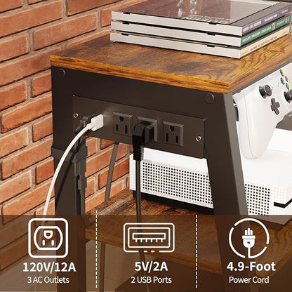 4-Tier AV Media Stand with Power Strips, Heavy Duty Stereo Cabinet Stand with - Image 5