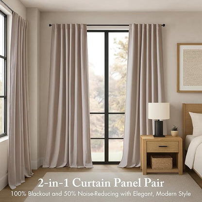 Madison Park Karien 100% Blackout Curtains 52x95 – Linen, 2-Layer Noise - Image 2