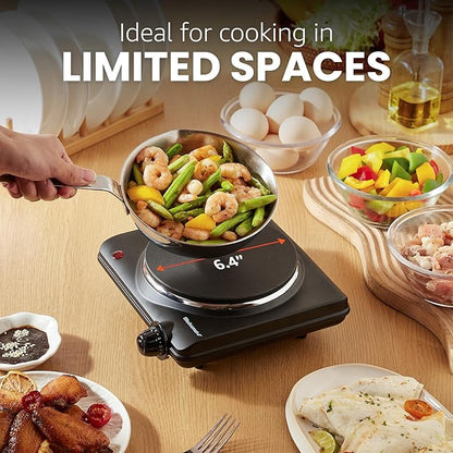 Elite Gourmet ESB-301BF# Countertop Single Cast Iron Burner, 1000 Watts - Image 4