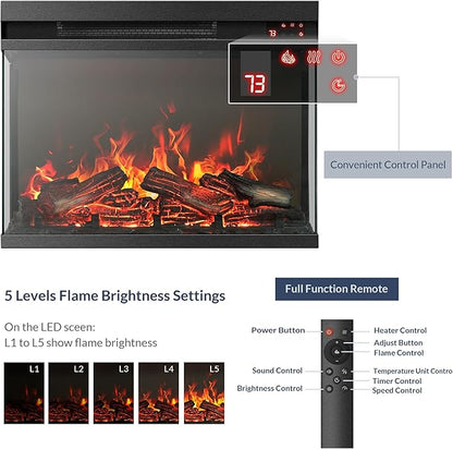 BELLEZE 23" Electric Fireplace - Image 5