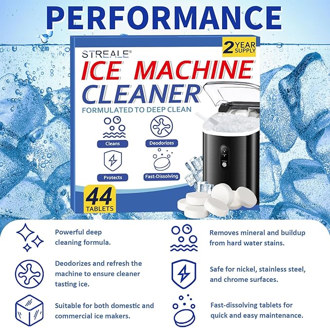 Ice Machine Cleaner Maker and Descaler -44 Ice Maker Cleaner Tablets Compatible - Image 4