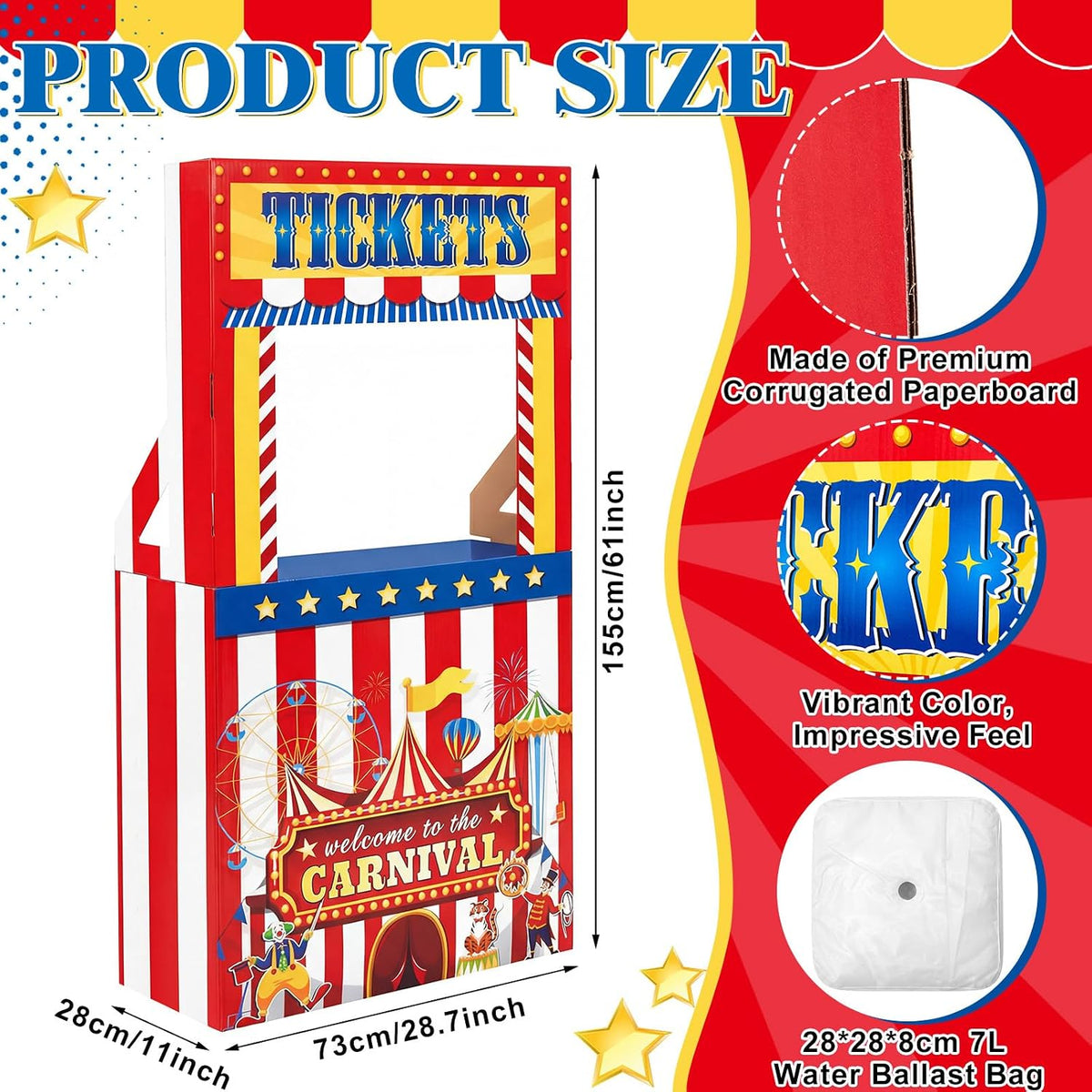 3D Circus Halloween Ticket Booth Creepy Carnival Decorations