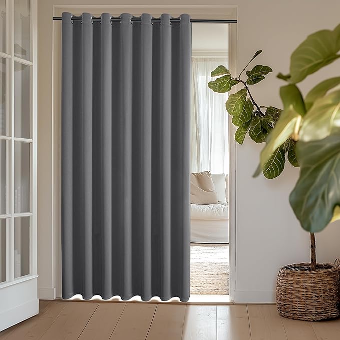 ChrisDowa Room Divider Curtain 96 Inches Long, Wide Blackout Sliding Door by ChrisDowa