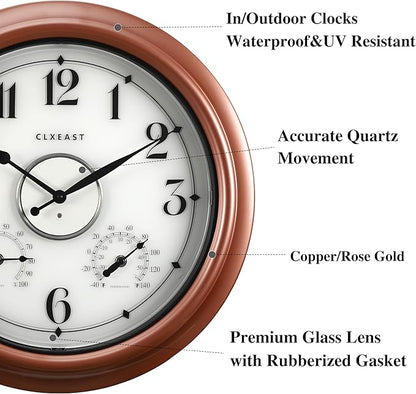 CLXEAST 18 Inch Illuminated Outdoor Indoor Clocks - Image 3