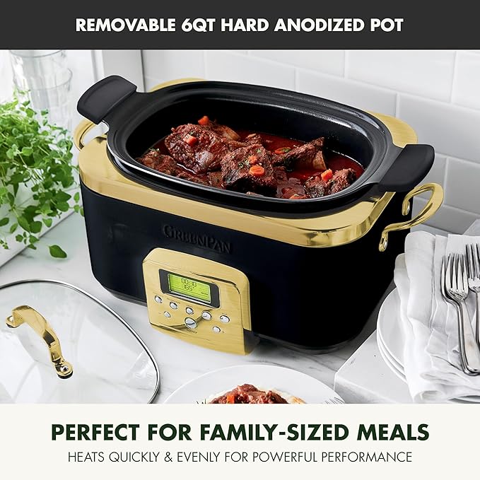 GreenPan Elite 8-in-1 Programmable 6QT Electric Slow Cooker, Dishwasher Safe - Image 5