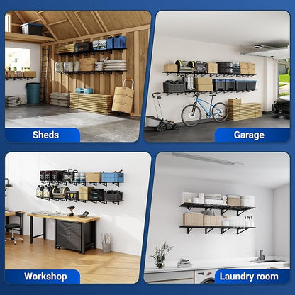 FLEXIMOUNTS 2-Pack 2x6ft Garage Shelving 24-inch-by-72-inch Wall Shelf Garage - Image 9
