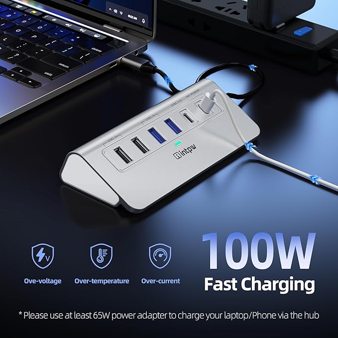 P9R USB C Hub Ethernet, 10-in-1 USB-C Docking Station, Aluminum USB to Ethernet - Image 6