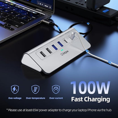 P9R USB C Hub Ethernet, 10-in-1 USB-C Docking Station, Aluminum USB to Ethernet - Image 6