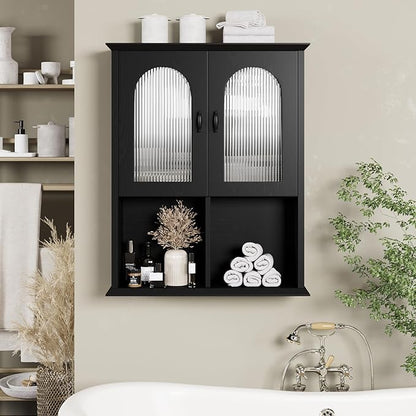CJL Bathroom Wall Cabinet with Fluted Door, 23.6'' x 29.5'' Medicine Cabinet - Image 4