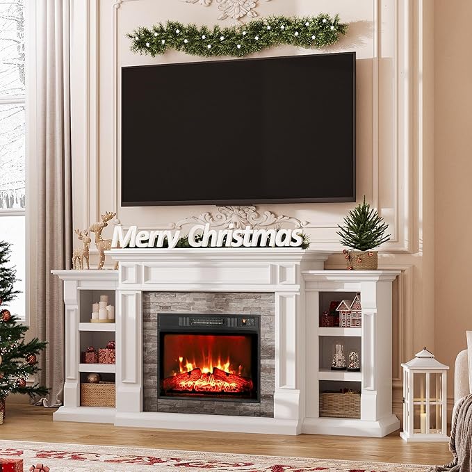 72" Electric Fireplace with Mantel, Fireplace TV Stand - Image 2