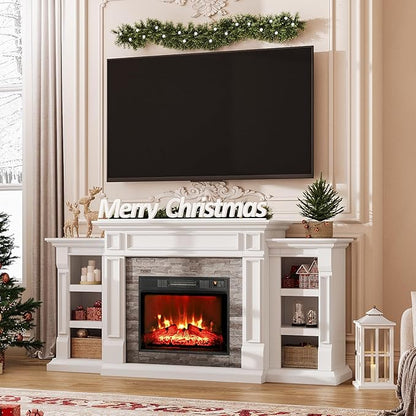 72" Electric Fireplace with Mantel, Fireplace TV Stand - Image 2
