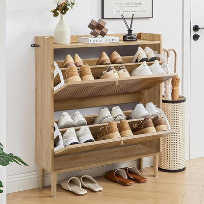 BERRYMERRY 31.5” Fluted Shoe Storage Cabinet Storage - Image 9