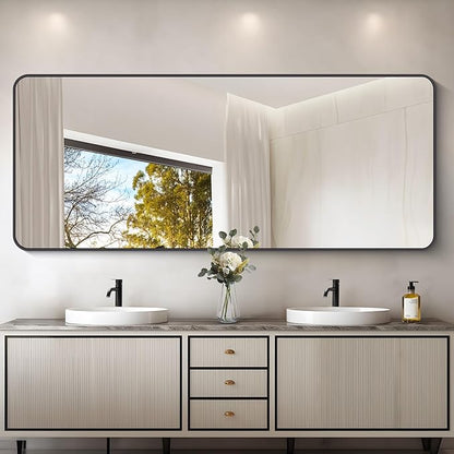 72" x 30"Bathroom Mirror, Matte Black Wall Mirror - Image 2