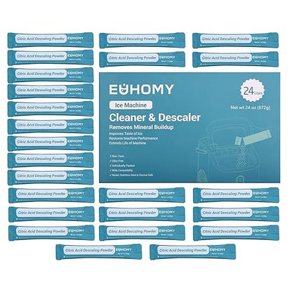 EUHOMY Ice Maker Cleaner & Descaler | 24 Use & Individually Packed | Ice by EUHOMY