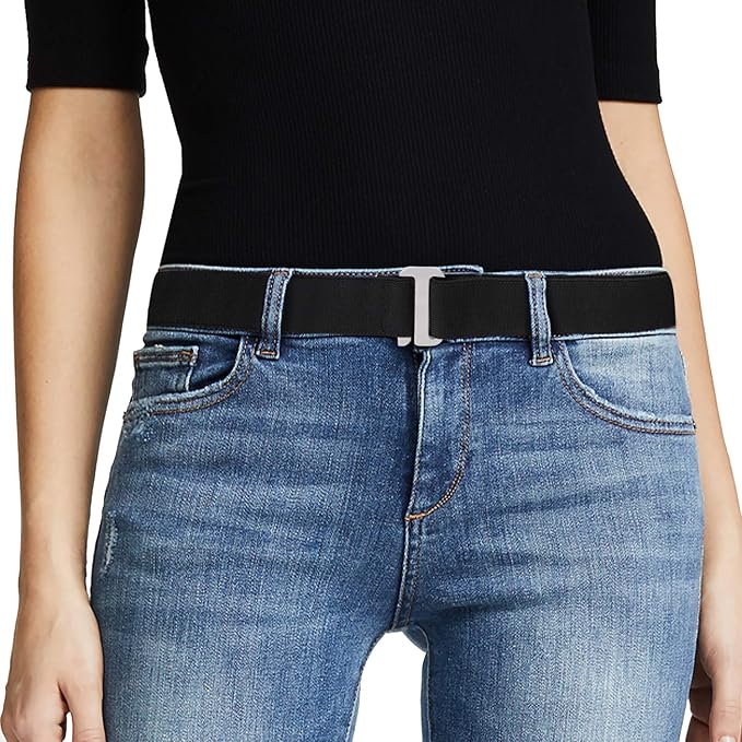 JASGOOD Women No Show Stretch Belt Elastic Web Strap Belt by JASGOOD