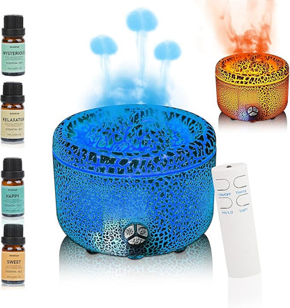 BOHOFAM Essential Oil Diffuser 500ML, Volcano and Flame Diffuser/Humidifier 2 - Image 8