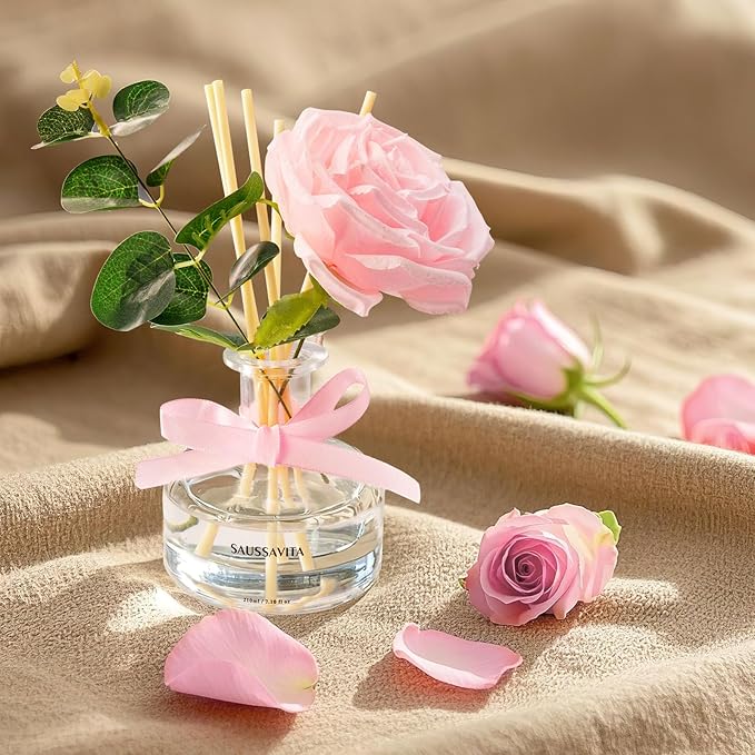 Reed Diffusers Set, 7.10 oz Rose Water Scented Diffuser - Image 2
