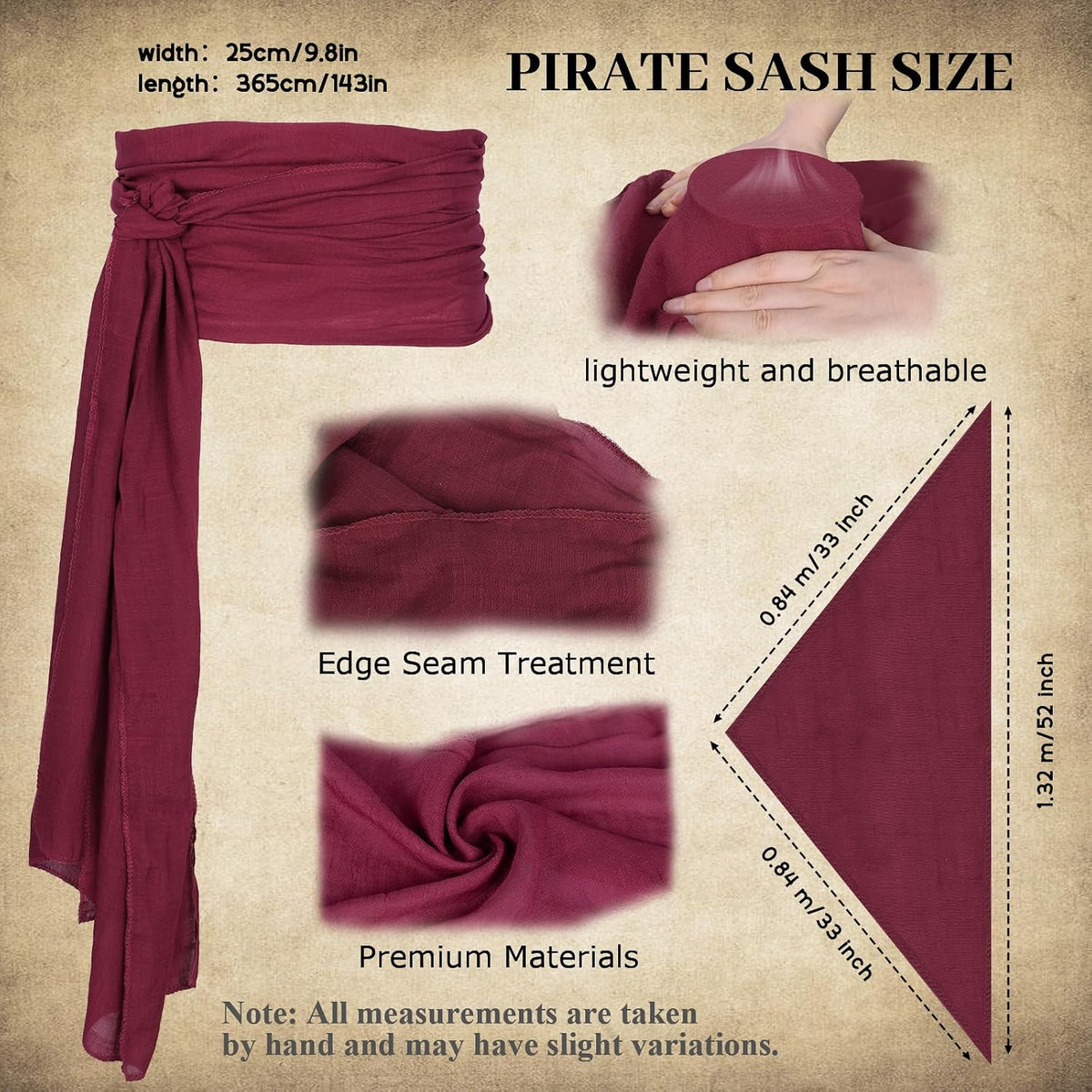 Pirate Costume Accessories Bandana Renaissance Belt Pouch for Cosplay