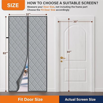 Magnetic Thermal Insulated Door Curtain, Fits Door Size 32" x 80", Durable - Image 6