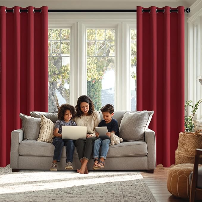 JIUZHEN Short Curtains Kitchen Half Window Blackout Curtains - Image 3