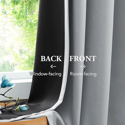 Beauoop Grey 100% Blackout Curtains 96 Inch Long 2 Panels - Image 3