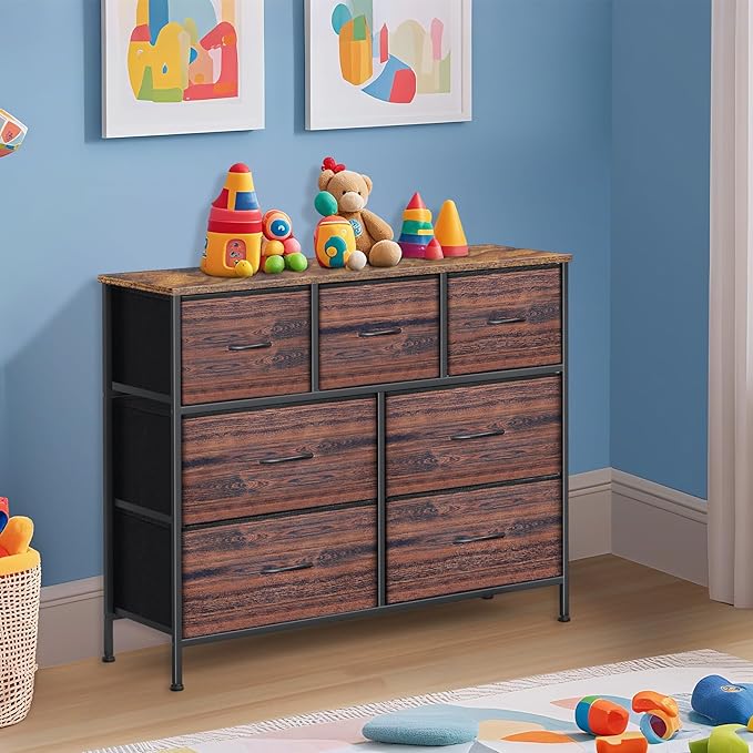 Dresser for Bedroom with 7 Drawers, Chest of Drawers, Storage Drawers Organizer - Image 5