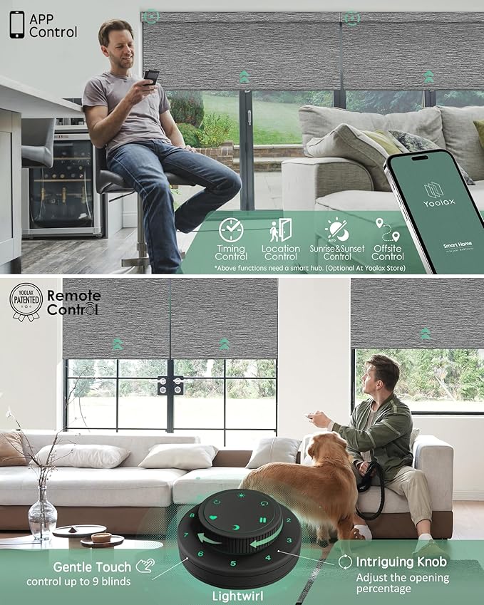 Yoolax Motorized Blinds with Remote, Smart Blinds - Image 3