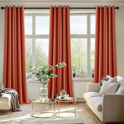 MIULEE Burnt Orange Blackout Curtains - Image 6