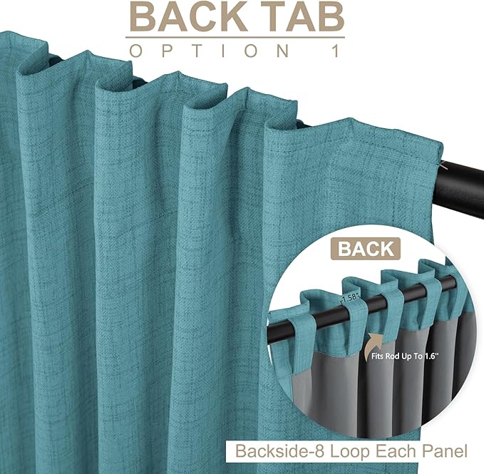 100% Blackout Shield Linen Blackout Curtains - Image 3