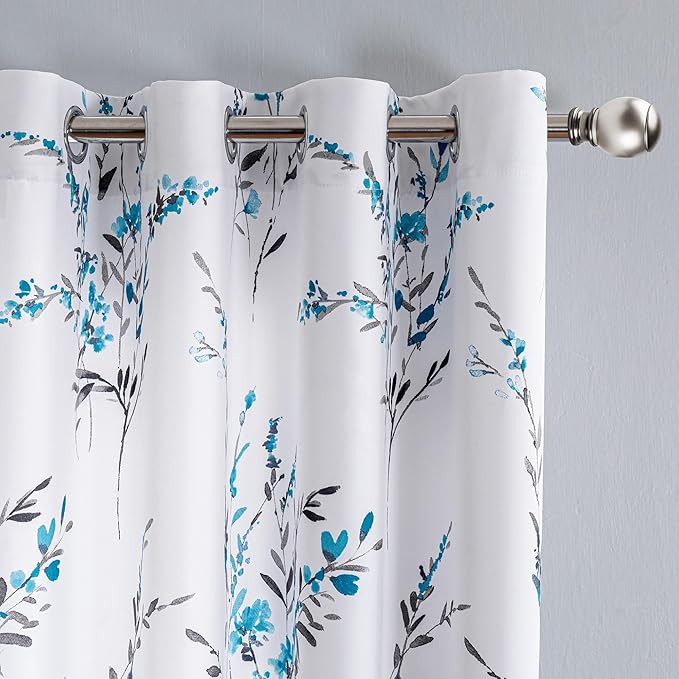 MYSKY HOME Floral Curtains 45 Inches Long - Image 2