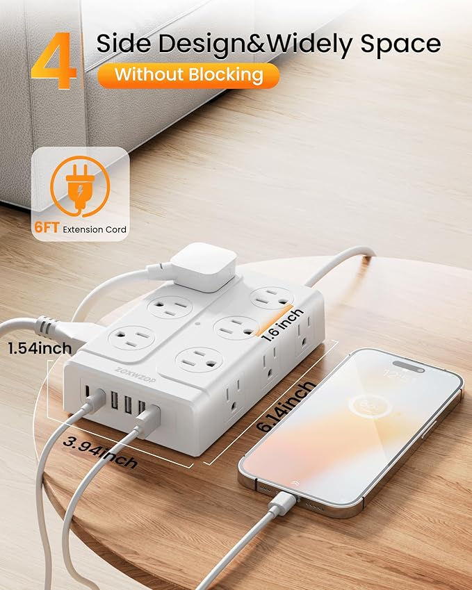 Zoxwzop Surge Protector Power Strip - Image 7