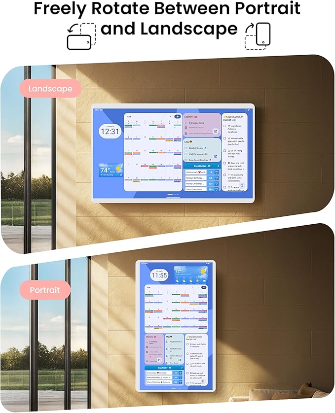 25 Inch Digital Planner Wall Planner Touch Screen Chore Chart Syncs All Android - Image 5