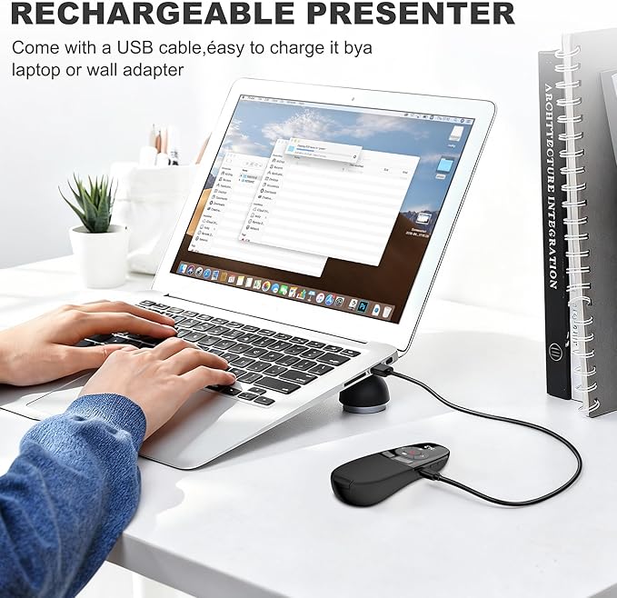 USB C Rechargeable Presentation Clicker Wireless Presenter Remote - Image 3