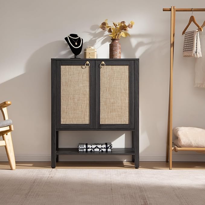 SICOTAS Rattan Shoe Storage Cabinet - Image 6