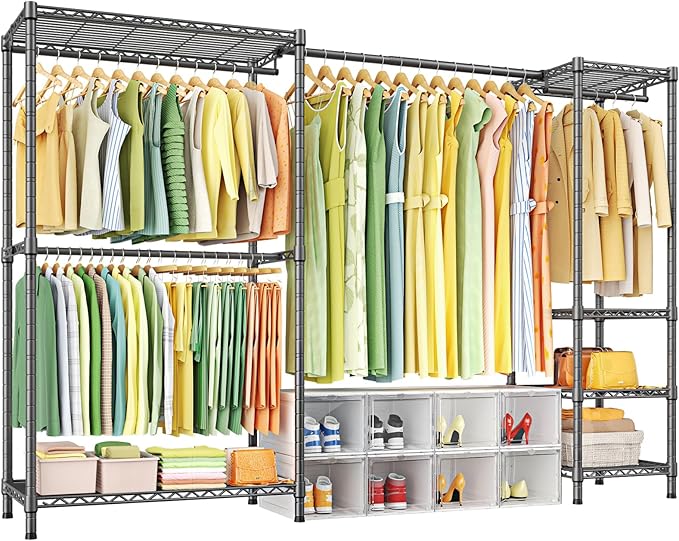 Ulif E10 Clothes Rack（With Stretchable Hanger Rod）Freestanding Clothing Racks by Ulif