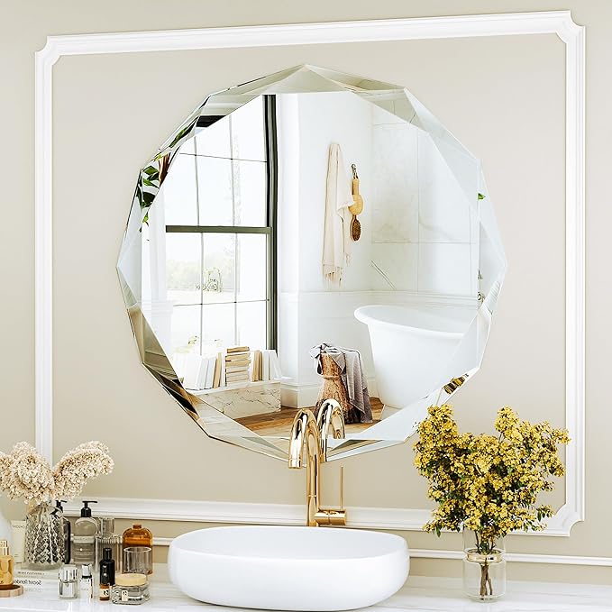 Suidia Bathroom Mirror, Frameless Bathroom Mirror - Image 4