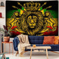 F-FUN SOUL Rasta Rastafarian Tapestry, 40x30inches, Lion Crown Flag Hippie Art Wall Hanging Tapestries for Living Room Bedroom Decor Banner