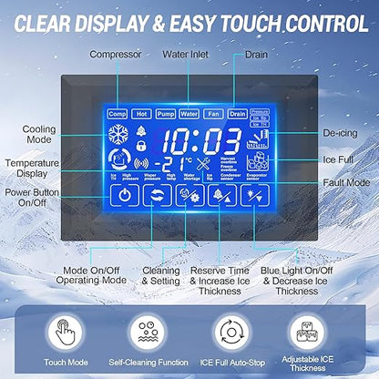 Commercial Ice Maker Machine 450 Lbs/24H, 350 Lbs Large Storage, Stainless - Image 2