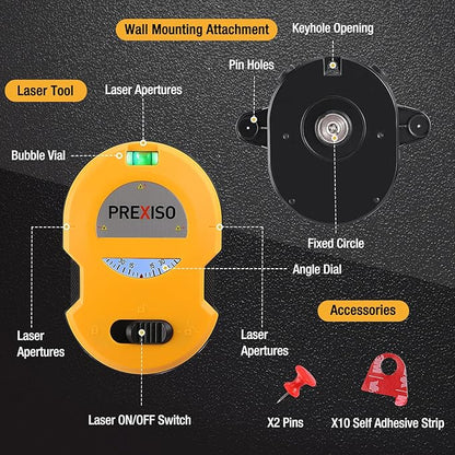PREXISO Multi Surface Laser Level LED Light Vial, 30Ft Horizontal & Vertical - Image 6