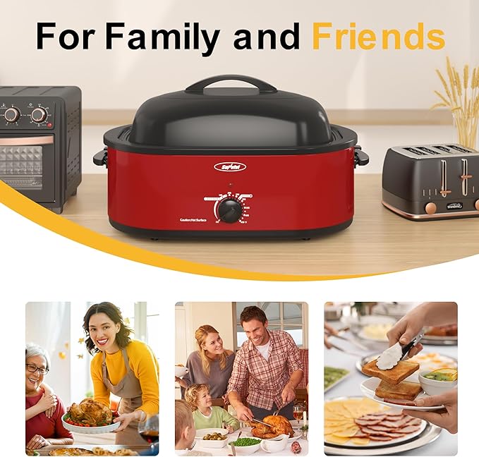 Sunvivi Roaster Oven with Self-Basting Lid, 18 Quart Electric Roaster with - Image 5