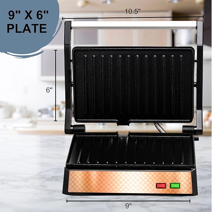 OVENTE Electric Panini Press Sandwich Maker - Image 6