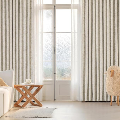 Beauoop Beige Floral Jacquard Blackout Curtains 63 Inches Long 2 Panels - Image 8