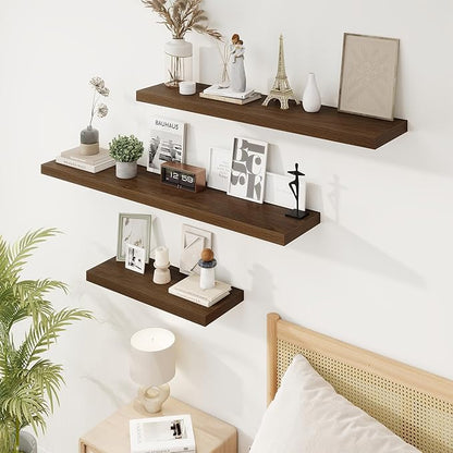 32in Floating Shelves for Wall, 2 Pack Long Wall Mounted Engineered Wood Shelves - Image 7