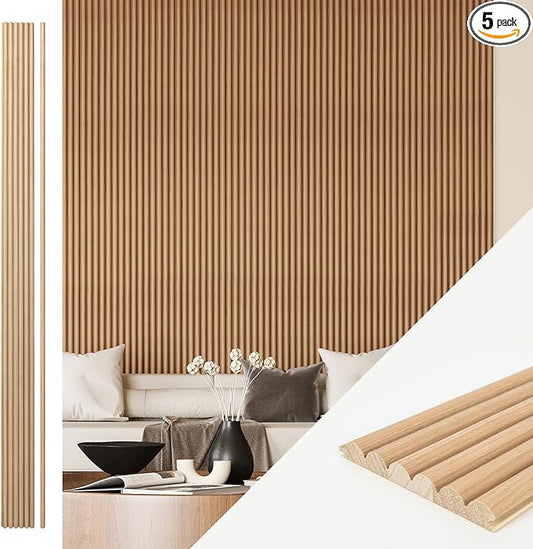 Art3d Fluted Wood Panel for Wall and Ceiling, Beaded Accent Molding for Home by Art3d
